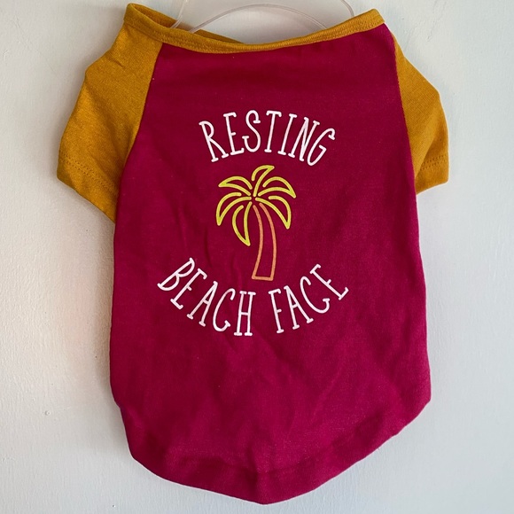 Other - Resting Beach Face Colorblock Pink Dog Pet Shirt Size Medium NWT